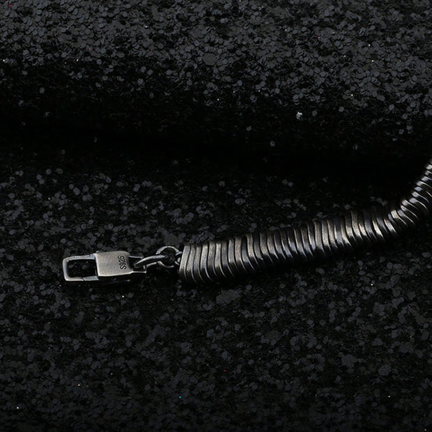 Buddha Stones 925 Sterling Silver Vintage Twisted Design Wealth Healing Chain Bracelet Bracelet BS 2