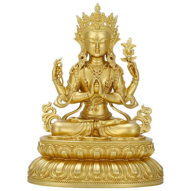 Buddha Stones Shakyamuni Amitabha Medicine Buddha Figurine Serenity Copper Statue Home Decoration Decorations BS 16