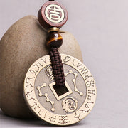 Buddha Stones Feng Shui Taoism Yin Yang Symbol Constellations Copper Coin Balance Key Chain Necklace Key Chain BS 4