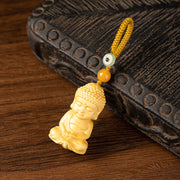 Buddha Stones Tathagata Buddha Serenity Peace Boxwood Keychain Key Chain BS 6