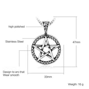 Buddha Stones Pentagram Titanium Steel Balance Necklace Pendant Necklaces & Pendants BS 7