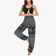 Buddha Stones Elephant Pattern Loose Casual Harem Trousers High Waist Women's Yoga Pants