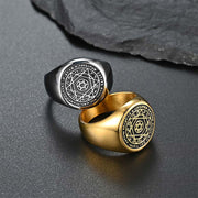 Buddha Stones 12 Constellations of the Zodiac Star of David Protection Ring Rings BS 1