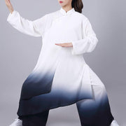 Buddha Stones Gradient Painting Meditation Prayer Spiritual Zen Tai Chi Qigong Practice Unisex Clothing Set Clothes BS 1
