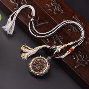 Buddha Stones Agarwood Nine Tailed Fox Zakiram Goddess of Wealth Green Tara Thangka Luck String Necklace Necklaces & Pendants BS Nine Tailed Fox