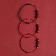 Buddha Stones Natural Lucky Cinnabar Bead Blessing String Bracelet Anklet Bracelet BS 28