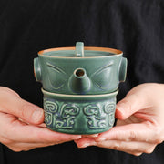Buddha Stones Sanxingdui Ceramic Teacup Kung Fu Tea Cup With Bag
