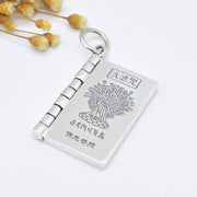 Buddha Stones 990 Sterling Silver Heart Sutra Great Compassion Shurangama Mantra Lotus Vajra Peace Necklace Pendant Necklaces & Pendants BS Great Compassion Mantra