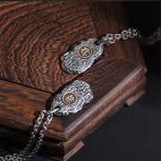 Buddha Stones 999 Sterling Silver Chinese Zodiac Natal Buddha Engraved Protection Necklace Pendant