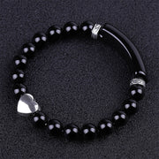 Natural Crystal Beads Unisex Heart Bracelet Bracelet BS 17