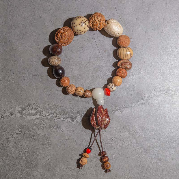 Buddha Stones 108 Mala Beads Bodhi Seed Luck Wealth Bracelet Wrist Mala