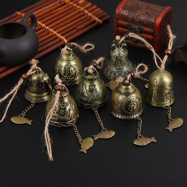 Buddha Stones Feng Shui Buddha Koi Fish Dragon Elephant Wind Chime Bell Luck Wall Hanging Decoration Decorations BS main