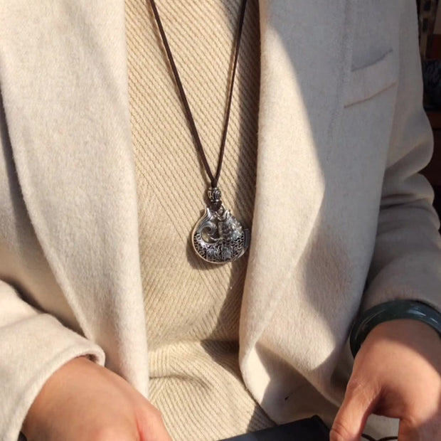 Buddha Stones Koi Fish Auspicious Lotus Luck Fortune Necklace Pendant Necklaces & Pendants BS 3