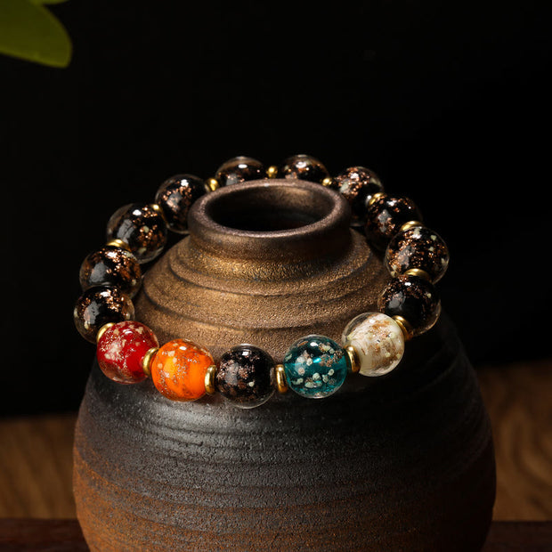 Buddha Stones Luminous Liuli Glass Bead Luck Fluorescent Bracelet
