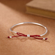 Buddhastoneshop 925 Sterling Silver Red String Healing Knot Bracelet