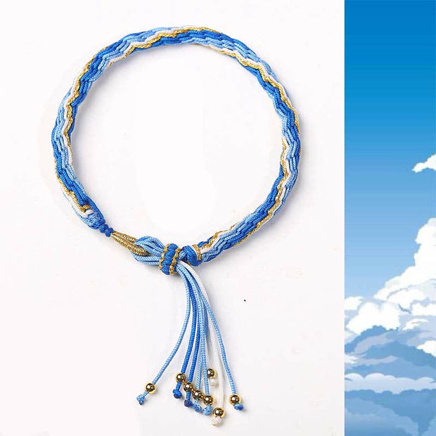 Reincarnation Knot Luck String Protection Braid Bracelet Bracelet BS Light Blue (Wrist Circumference 14-20cm)