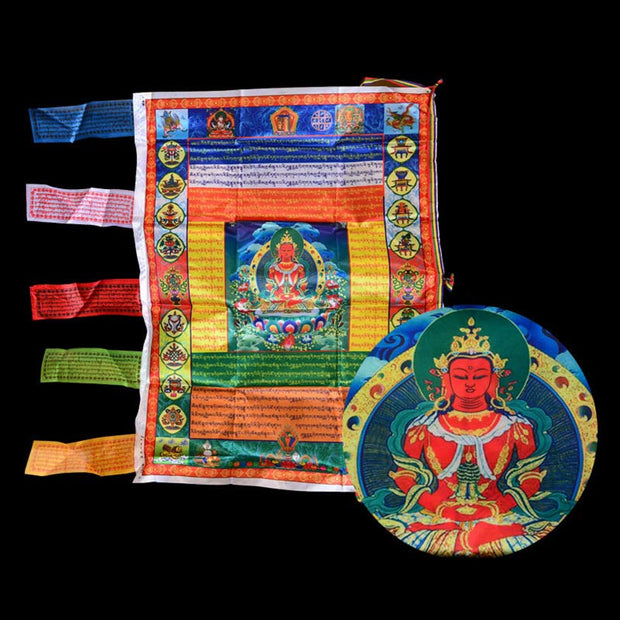 Buddha Stones Tibetan Colorful Windhorse Protection Outdoor Prayer Flag Decoration Decorations buddhastoneshop 20