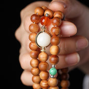 Buddha Stones Tibetan Rosewood Mala Healing Necklace Bracelet Bracelet BS 3