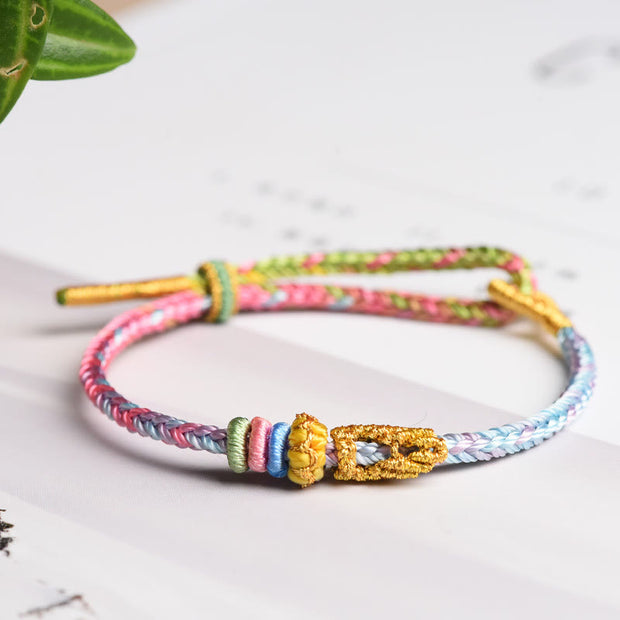 FREE Today: Bring Infinite Good Luck Colorful Rope Eight Thread Handmade Bracelet FREE FREE Pink & Skyblue