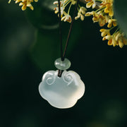 Buddha Stones Natural Chalcedony Wish Lock Positive Necklace Pendant Necklaces & Pendants BS Wish Lock