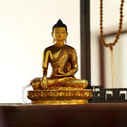 Buddha Stones Buddha Shakyamuni Medicine Buddha Compassion Copper Gold Plated Statue Decoration Decorations BS 3