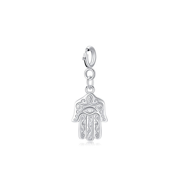 925 Sterling Silver Evil Eye Hamsa Symbol Prosperity Luck Chain Necklace Pendant Necklaces & Pendants BS HAMSA (Pendant Only)