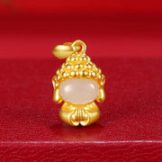 Buddha Stones White Jade Buddha Success Pendant Necklace Necklaces & Pendants BS 5