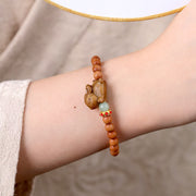 Buddha Stones Year of the Rabbit Sandalwood Small Leaf Red Sandalwood Soothing Peace Bracelet Bracelet BS 1