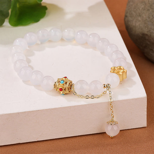 Natural Red Agate White Agate Peach Blossom Self-acceptance Bracelet (Extra 30% Off | USE CODE: FS30)
