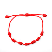 Buddha Stones 4Pcs Evil Eye Seven Knot Red String Protection Bracelet Bracelet BS 11