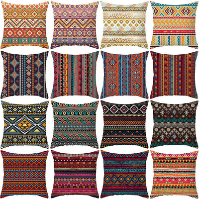 Buddha Stones Boho Colorful Geometric Stripes Sofa Cushion Covers