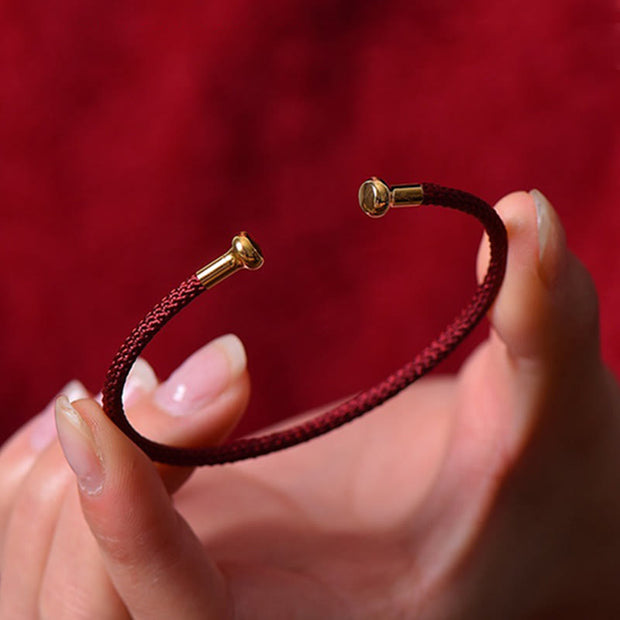 Buddha Stones Simple Design Handmade Luck Braid String Cuff Bracelet Bracelet BS 11