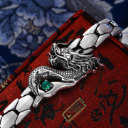 Buddha Stones Vintage Dragon Pattern Engraved Success Bracelet