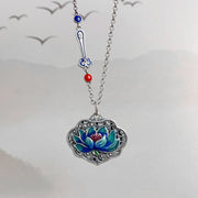 Buddha Stones Lotus Auspicious Cloud New Beginning Necklace Pendant Ring Necklaces & Pendants BS 3