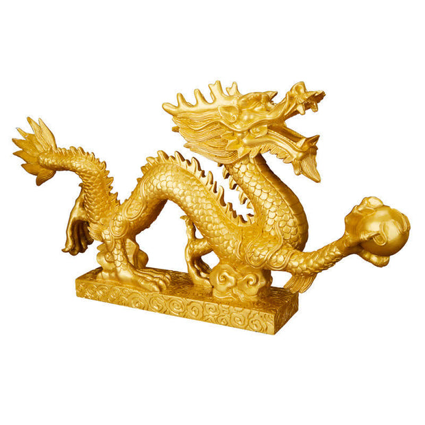 ❗❗❗A Flash Sale- Buddha Stones Feng Shui Dragon Auspicious Cloud Wealth Luck Decoration Decorations BS Gold 50cm*7.5cm*25cm