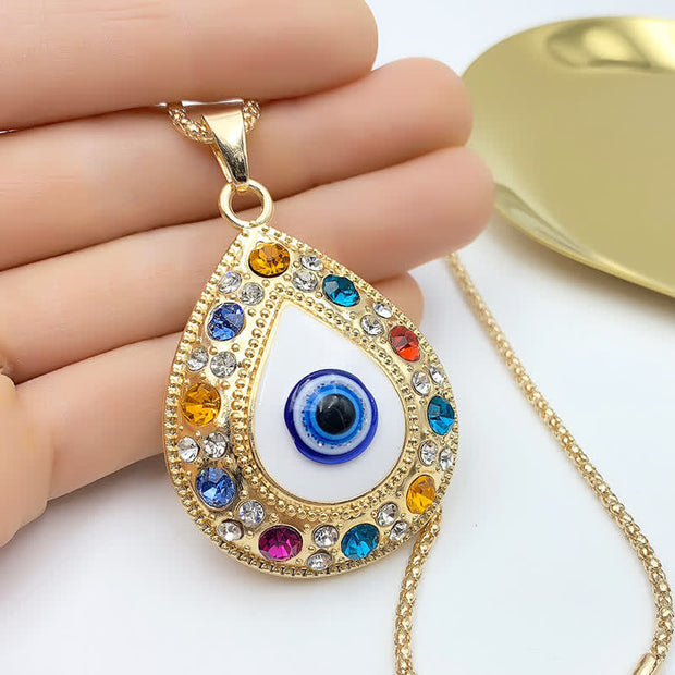 Hamsa Symbol Evil Eye Prosperity Luck Rhinestone Necklace Pendant Necklaces & Pendants BS 6