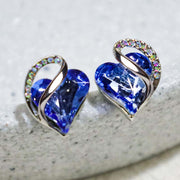 Natural Various Gemstone Birthstone Crystal Love Stud Earrings Earrings BS 8