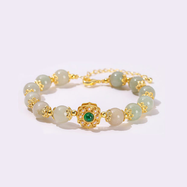 Buddha Stones Natural Jade Prosperity Bead Chain Bracelet Bracelet BS 10