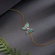 Buddha Stones 925 Sterling Silver Butterfly Zircon Love Chain Bracelet