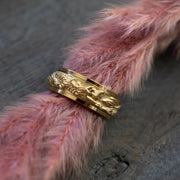 Buddha Stones Dragon Titanium Steel Stimulation Rotatable Ring