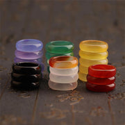 Buddha Stones Various Agate Stone Success Ring Ring BS 14