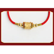 Buddha Stones 999 Sterling Silver Om Mani Padme Hum Luck Red String Bracelet Bracelet BS 8