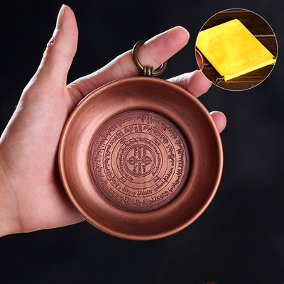 Buddha Stones Small Copper Prayer Altar Portable Burning Holder Incense Sage Smudging Rituals Use Items Prayer Altar BS Copper Offering Tray(Diameter 10cm)