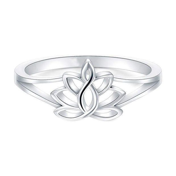Buddha Stones Natural Lotus Symbol Enlightenment Ring Rings BS 1