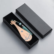 Buddha Stones Classical Musical Instruments Pipa Guzheng Guqin Ruan Metal Bookmarks Tassel With Gift Box