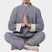 Buddha Stones Spiritual Zen Meditation Yoga Prayer Practice Cotton Linen Clothing Men's Set Clothes BS 14