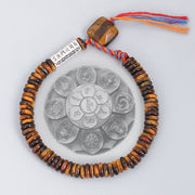 Buddha Stones Tibetan Tiger Eye Om Mani Padme Hum Protection Power Bracelet Bracelet BS 12