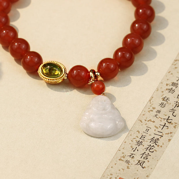 Buddha Stones Natural Red Agate Buddha Success Bracelet Bracelet BS 2
