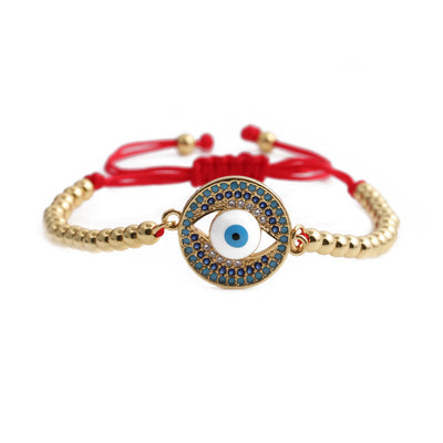 Buddha Stones Evil Eye Red String Protection Bracelet Bracelet BS Copper&Red String(Bracelet Size 16-21cm)