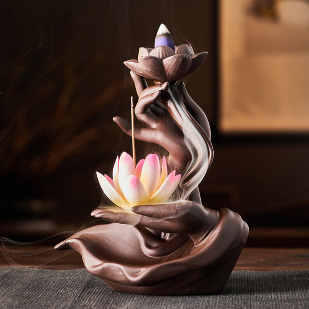 Buddhastoneshop Lotus Bergamot Healing Incense Burner